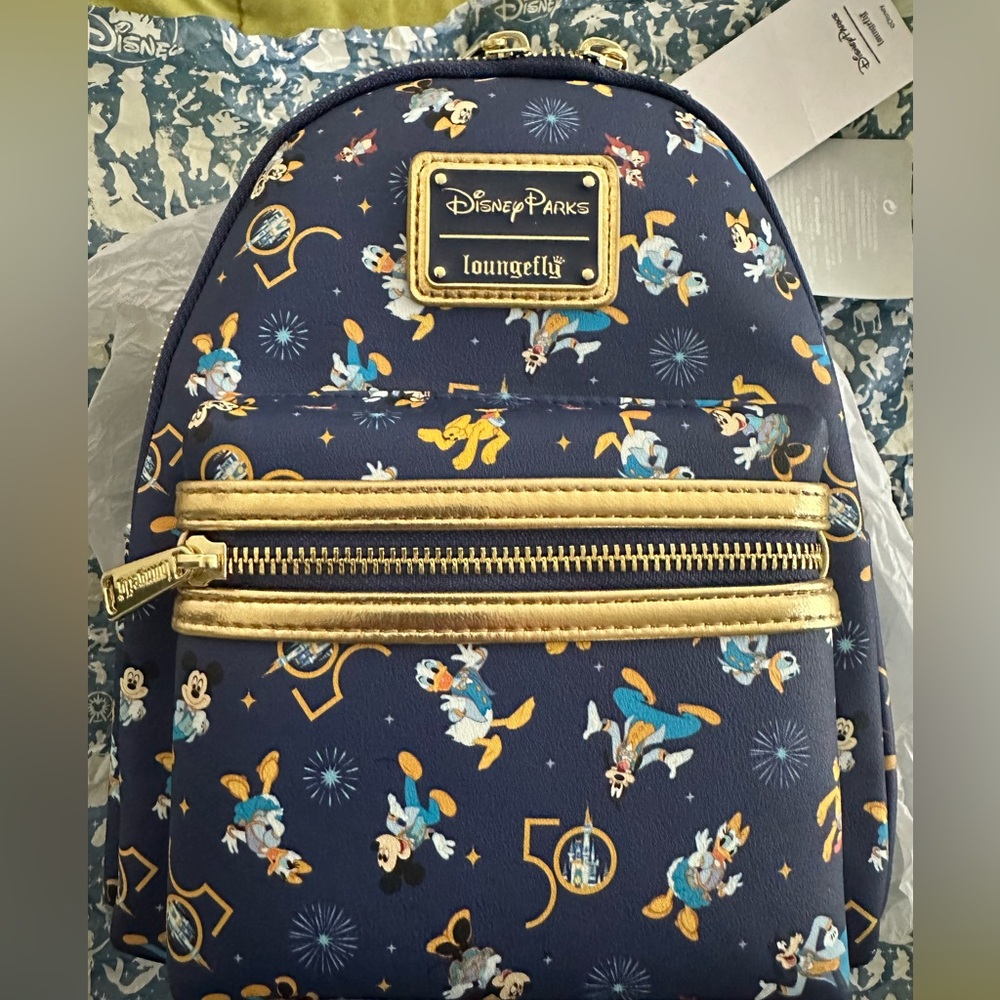 NWT Loungefly mini backpack - Mickey & Friends 50th Disney World celebration